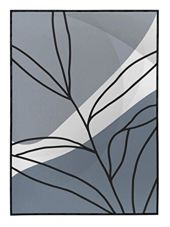 Shop365 Bitki Yapraklar ve Şekiller Modern Tablo Çerçeveli P-002787