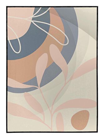 Shop365 Bitki Yapraklar ve Şekiller Modern Tablo Çerçeveli P-002790