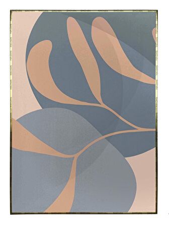 Shop365 Bitki Yapraklar ve Şekiller Modern Tablo Çerçeveli P-002793