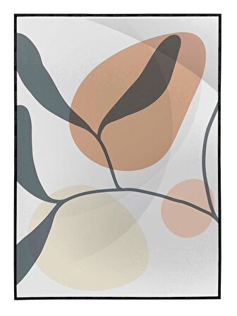 Shop365 Bitki Yapraklar ve Şekiller Modern Tablo Çerçeveli P-002795
