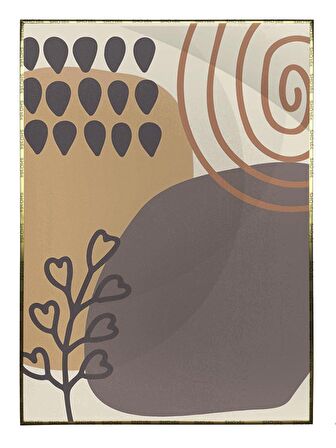 Shop365 Bitki Yapraklar ve Şekiller Modern Tablo Çerçeveli P-002805