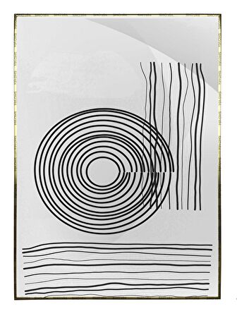 Shop365 Toprak Renk Tonları Şekil Tasarım Modern Tablo Çerçeveli P-002807