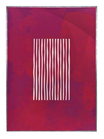 Shop365 Fırça Darbeleri Kırmızı Mor Renkler Modern Tablo Çerçeveli P-002818