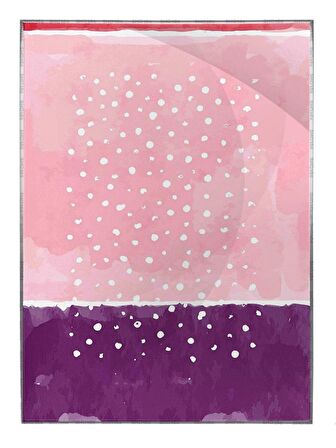 Shop365 Fırça Darbeleri Kırmızı Pembe Mor Renkler Modern Tablo Çerçeveli P-002821