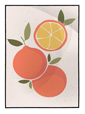 Shop365 Portakallar Pastel Renkler Modern Tablo Çerçeveli P-002843