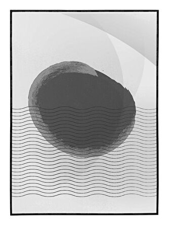 Shop365 Şekiller ve Çizgiler Siyah Beyaz Gri Renkler Modern Tablo Çerçeveli P-002852