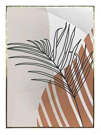 Shop365 Bitki Yapraklar ve Şekiller Modern Tablo Çerçeveli P-002866