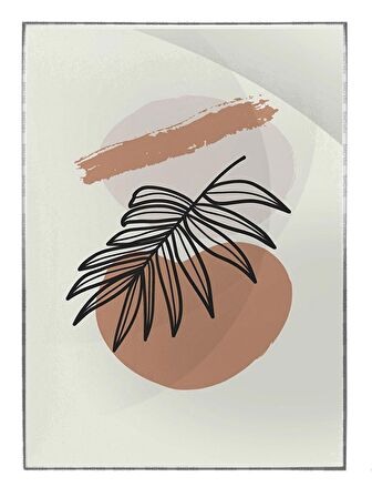 Shop365 Bitki Yapraklar ve Şekiller Modern Tablo Çerçeveli P-002896