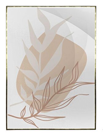 Shop365 Bitki Yapraklar ve Şekiller Modern Tablo Çerçeveli P-002913