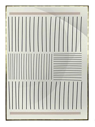 Shop365 Toprak Renk Tonları Şekil Tasarım Modern Tablo Çerçeveli P-002917
