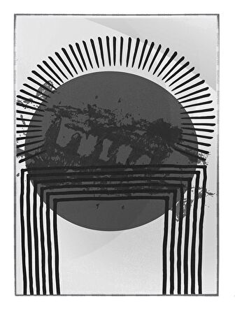 Shop365 Şekiller ve Çizgiler Gri Siyah Renkler Modern Dekoratif Tablo Çerçeveli P-002952