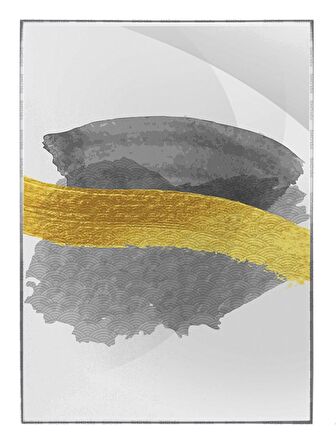 Shop365 Şekiller Fırça Darbeleri Modern Dekoratif Tablo Çerçeveli P-003154
