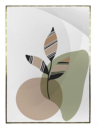 Shop365 Doğa Bitkiler Suluboya Görünümlü Modern Tablo Çerçeveli P-003180