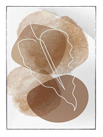 Shop365 Yapraklar ve Şekiller Modern Tablo Çerçeveli P-003241