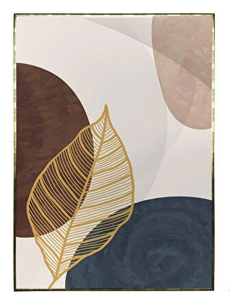 Shop365 Yapraklar ve Şekiller Modern Tablo Çerçeveli P-003284