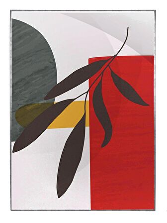 Shop365 Yapraklar ve Şekiller Modern Tablo Çerçeveli P-003293