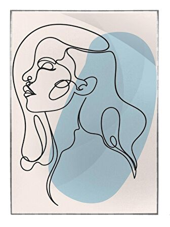 Shop365 Kadın Portresi ve Şekiller Modern İllüstrasyon Tablo Çerçeveli P-003325