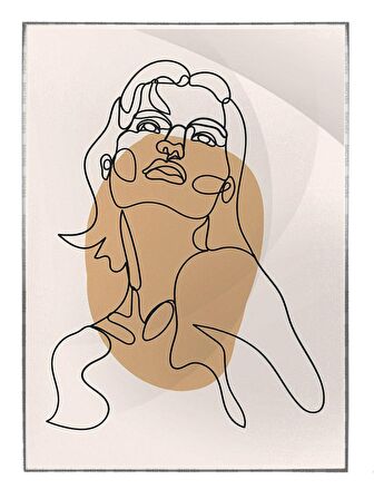 Shop365 Kadın Portresi ve Şekiller Modern İllüstrasyon Tablo Çerçeveli P-003327