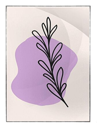Shop365 Yapraklar ve Şekiller Karışık Renkler Modern İllüstrasyon Tablo Çerçeveli P-003328