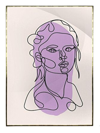 Shop365 Kadın Portresi ve Şekiller Modern İllüstrasyon Tablo Çerçeveli P-003336