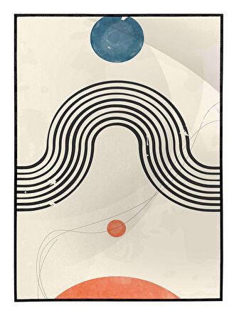 Shop365 Şekiller Desenler Çizgiler Modern Tasarım Tablo Çerçeveli P-003347