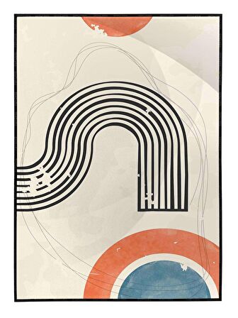 Shop365 Şekiller Desenler Çizgiler Modern Tasarım Tablo Çerçeveli P-003348