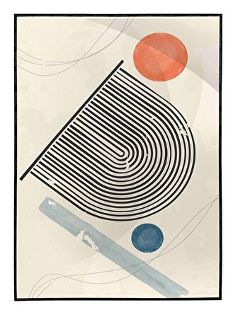 Shop365 Şekiller Desenler Çizgiler Modern Tasarım Tablo Çerçeveli P-003351