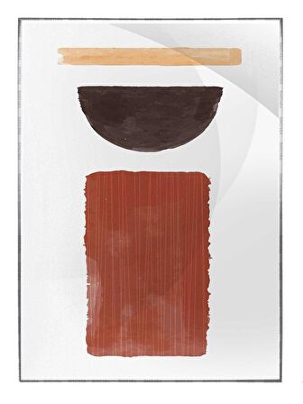 Shop365 Şekiller Desenler Çizgiler Turuncu veya Kırmızı Modern Tasarım Tablo Çerçeveli P-003359