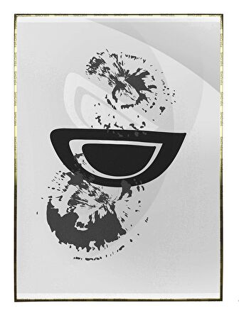 Shop365 Şekiller Siyah Gri Renkler Modern Tablo Çerçeveli P-003386