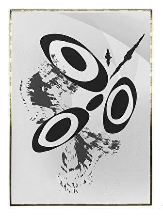 Shop365 Şekiller Siyah Gri Renkler Modern Tablo Çerçeveli P-003388