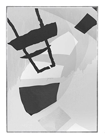 Shop365 Şekiller ve Çizgiler Siyah Gri Renkler Modern Tablo Çerçeveli P-003435