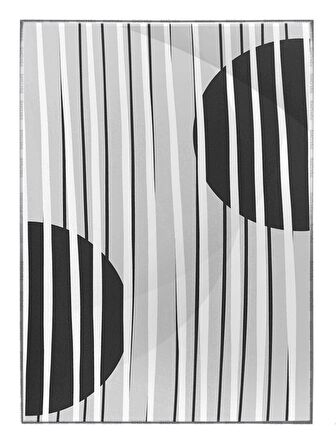 Shop365 Güneş ve Çizgiler Siyah Gri Renkler Modern Tablo Çerçeveli P-003438