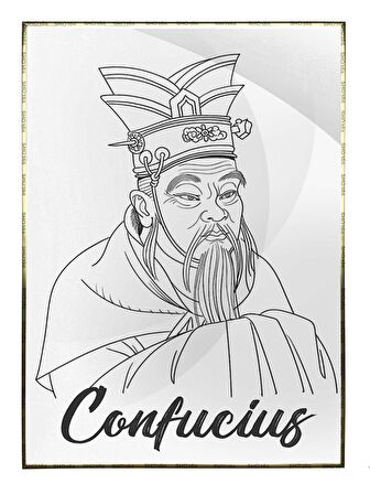 Shop365 Konfüçyüs Confucius Filozof Bilgin Çizim Tablo Çerçeveli P-003446
