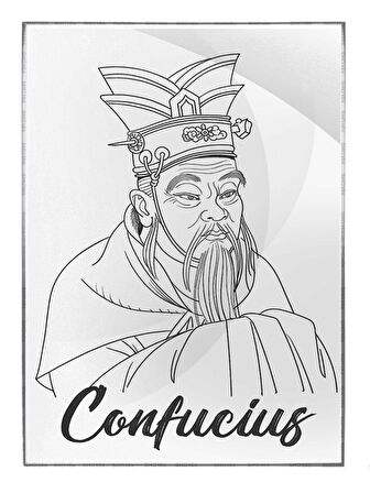 Shop365 Konfüçyüs Confucius Filozof Bilgin Çizim Tablo Çerçeveli P-003446