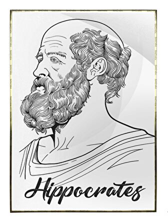 Shop365 Hipokrat Hippocrates Portre Çizim Tablo Çerçeveli P-003449
