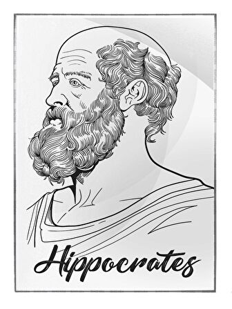 Shop365 Hipokrat Hippocrates Portre Çizim Tablo Çerçeveli P-003449