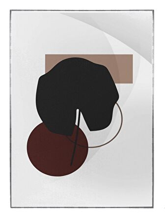 Shop365 Yapraklar ve Şekiller Karışık Renkler Modern Tablo Çerçeveli P-003466