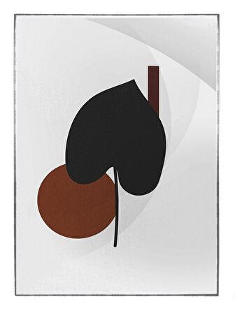 Shop365 Yapraklar ve Şekiller Karışık Renkler Modern Tablo Çerçeveli P-003467