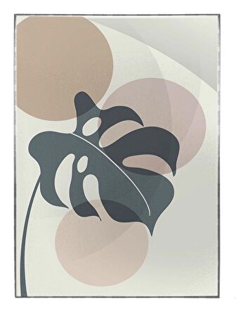 Shop365 Yapraklar ve Şekiller Karışık Renkler Modern Tablo Çerçeveli P-003490