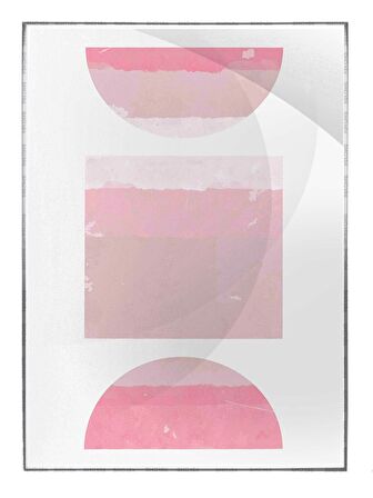 Shop365 Şekiller Desenler Çizgiler Pembe veya Mor Tonlar Modern Tasarım Tablo Çerçeveli P-003547
