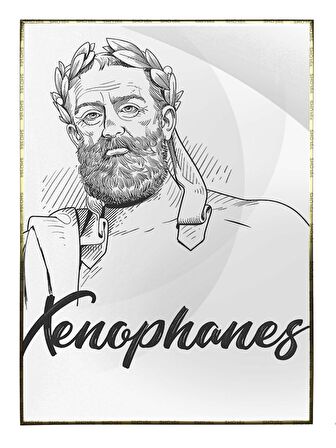 Shop365 Ksenofanes Filozof Sokrates Öncesi Filozof Çizim Dekoratif Tablo Çerçeveli P-003557