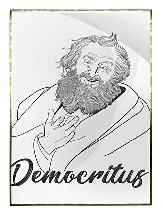 Shop365 Demokritos Democritus Yunan Filozof Çizim Tablo Çerçeveli P-003558