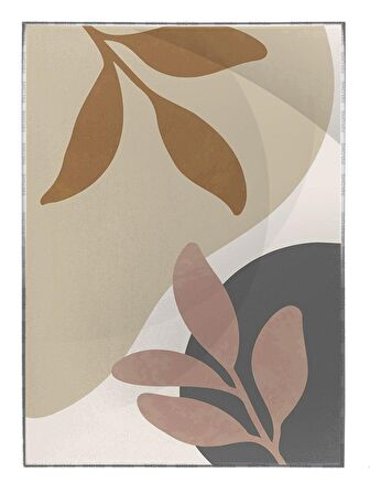 Shop365 Yapraklar ve Şekiller Karışık Renkler Modern Tablo Çerçeveli P-003561