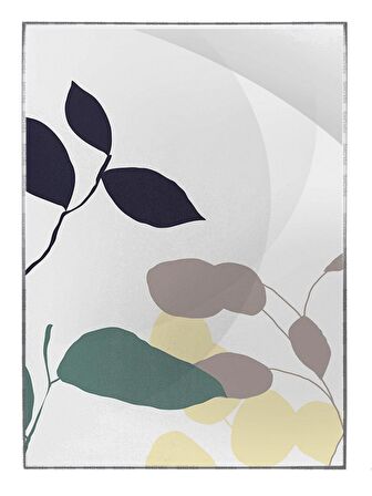 Shop365 Bitki Yapraklar ve Şekiller Modern Tablo Çerçeveli P-003598