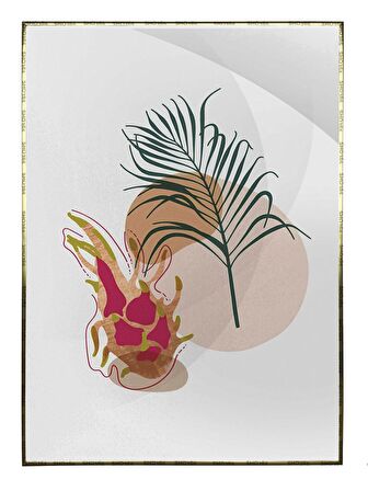 Shop365 Meyveler ve Şekiller Karışık Renkler İllüstrasyon Tablo Çerçeveli P-003619