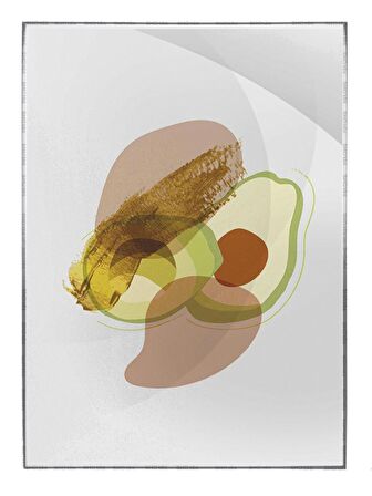 Shop365 Meyveler ve Şekiller Karışık Renkler İllüstrasyon Tablo Çerçeveli P-003620