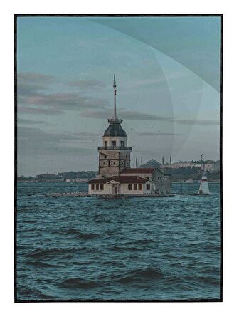Shop365 İstanbul Kız Kulesi ve Deniz Manzarası Tablo Çerçeveli P-003637