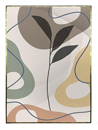 Shop365 Botanik Şekiller Modern Tablo Çerçeveli P-003725