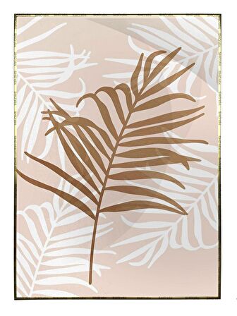 Shop365 Palmiye Yaprakları Pastel Tonlar Modern Tablo Çerçeveli P-003856