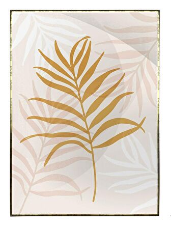 Shop365 Palmiye Yaprakları Pastel Tonlar Modern Tablo Çerçeveli P-003857